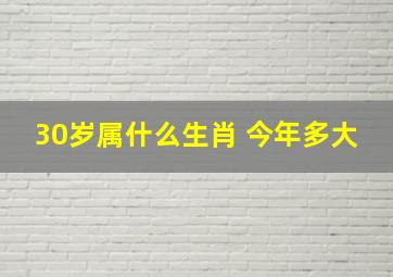 30岁属什么生肖 今年多大